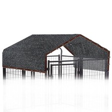 10ft x 10ft Dog Kennel Cover - Black Mesh Sunblock Shade Panel - UV Resistant...
