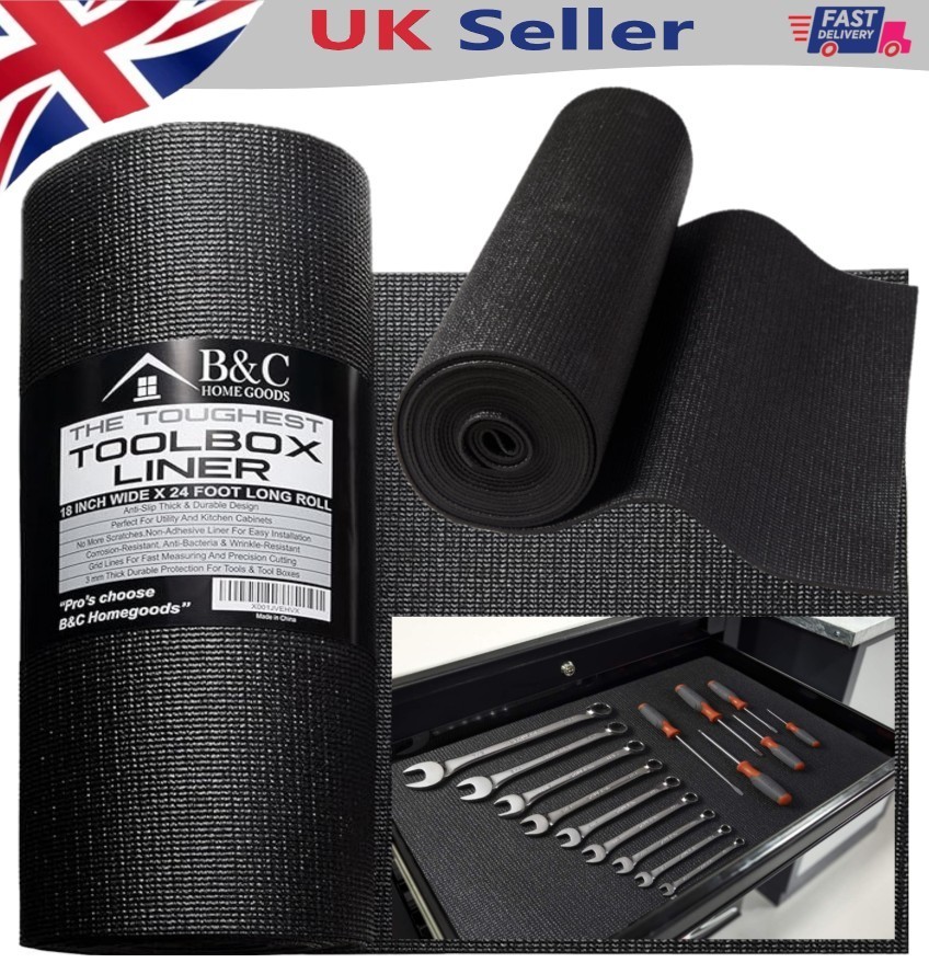 The Toughest Toolbox Liner 18 Inch X 24 Feet /0.46m X 7.3m B&C Home Goods
