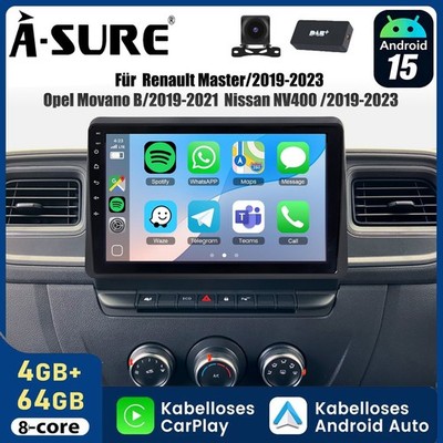 DAB+ KAM 4+64GB Autoradio Carplay für Renault Master Opel Movano B Nissan NV400
