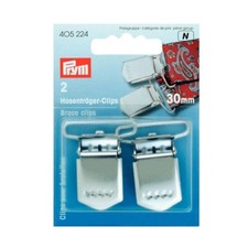 Hosenträger Clips 30mm silber