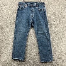 Levi's 501 Jeans Mens 36x30 Original Fit Blue Denim Button Fly Straight Leg