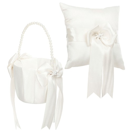 Flower Girl Basket Ring Pillow Set Bride Unique Wedding Favors for Ceremony - Picture 6 of 12