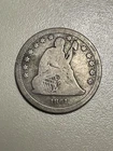 1861 Seated Liberty Quarter Dollar 25 Cents US America Eagle Arrow Shield