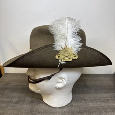 Rare Vtg WW2 DUNKERLEY AKUBRA Australian Military Force Slouch Hat Rising Sun