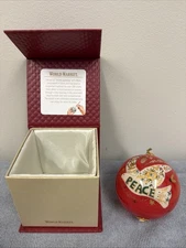 World Market Li Bien 2023 Peace Dove Reverse Hand Painted Glass Ornament