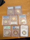 Silver And Certified Quarter Lot Eight Coins