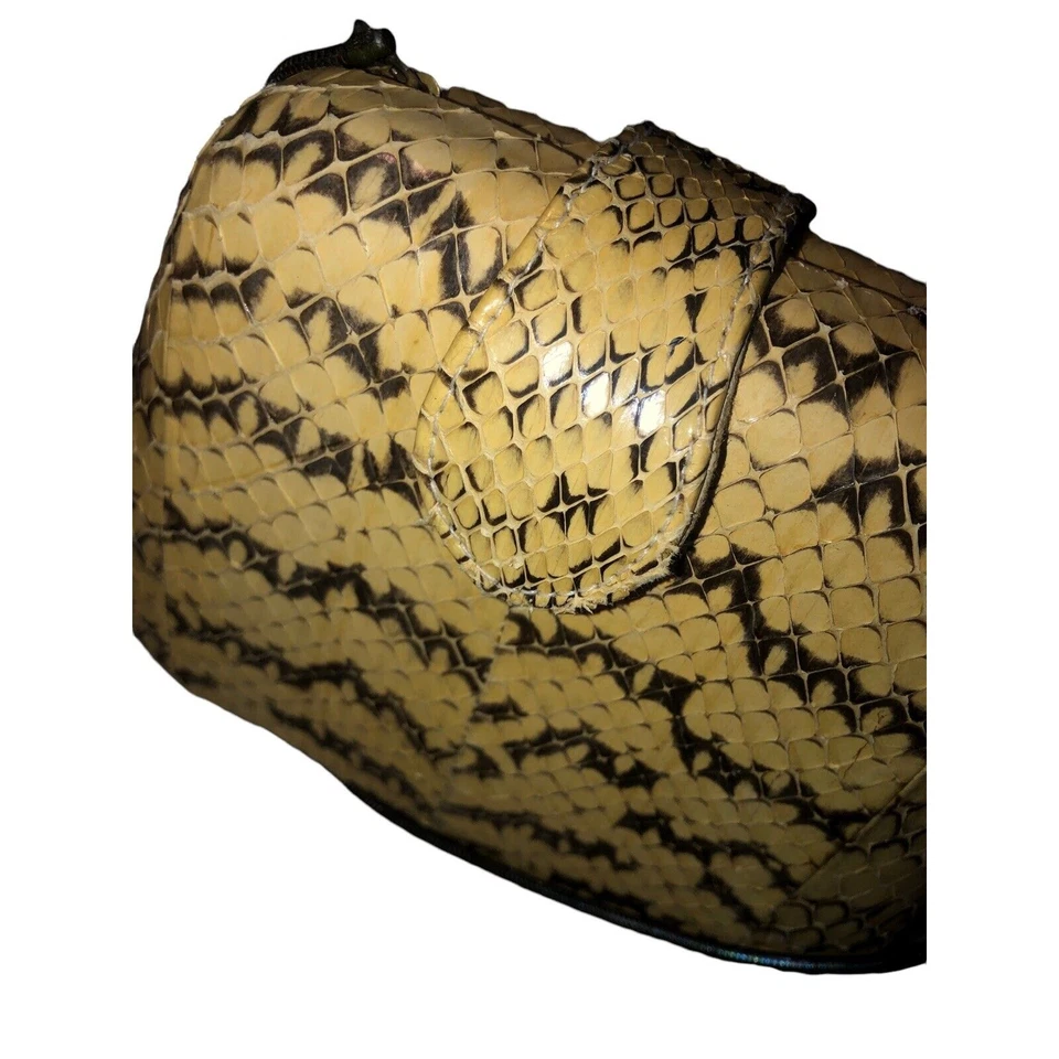 Bolso de Noche Le-Ann Vintage Años 70 Carcasa Dura Amarillo Negro Dorado Italia Foto 3 de 4