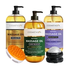 Cosmetasa Body Massage Oil Therapy Kit – Arnica & Lavender Oil for ... Fas
