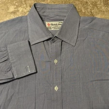 Turnbull Asser Shirt Mens 16 41 Blue Houndstooth Long Sleeve French Cuff