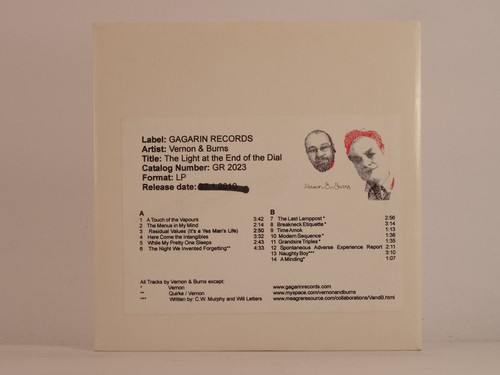 VERNON AND BURNS THE LIGHT AT THE END OF THE DIAL (48) 14 Track Promotional CD A