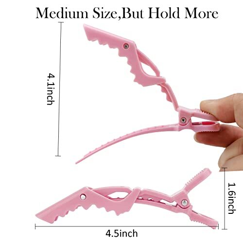  12Pcs Pink Hair Clips for Styling Sectioning, Alligator Hair Clips Salon Hair 