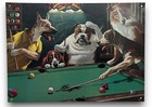 Dogs Shooting Pool Billiards 17.5” X 12.5” Metal Wall Sign