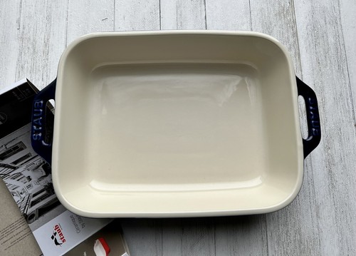 2 STAUB Gratinschalen rechteckig Steinzeug DUNKELBLAU 1,25 Quart NEU 1. Qualität - Bild 6 von 7