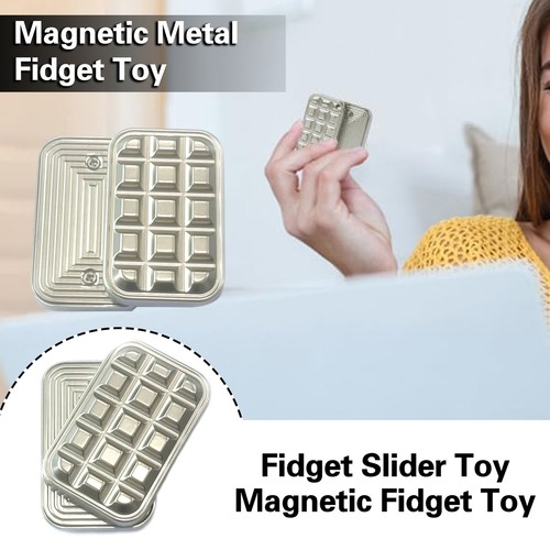 Magnetic Fidget Toy Fingertip Push Aluminum Alloy Metal Slider for Anxiety - Picture 2 of 14