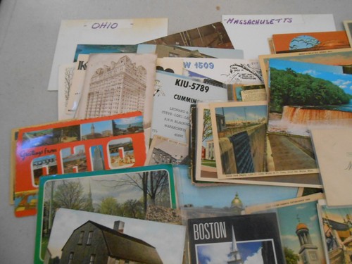 LOT / SET VINTAGE ANTIQUE POSTCARDS USED UNUSED OHIO LOUISIANA MASSACHUSETTS - Picture 3 of 9