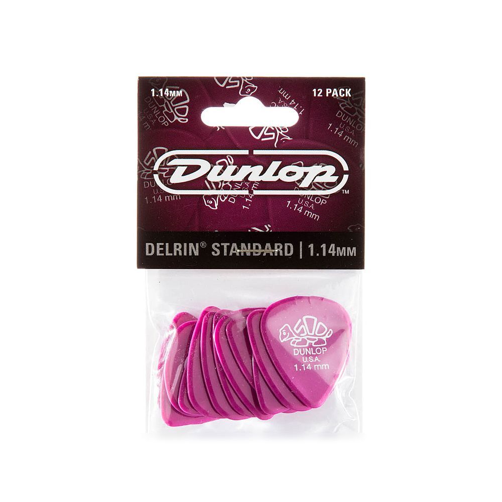 Púas Para Guitarra Dunlop Delrin - Pack De 500 Unidades, 0.96 Mm, Color Rosa Oscuro, Tacto Suave Y Duradero