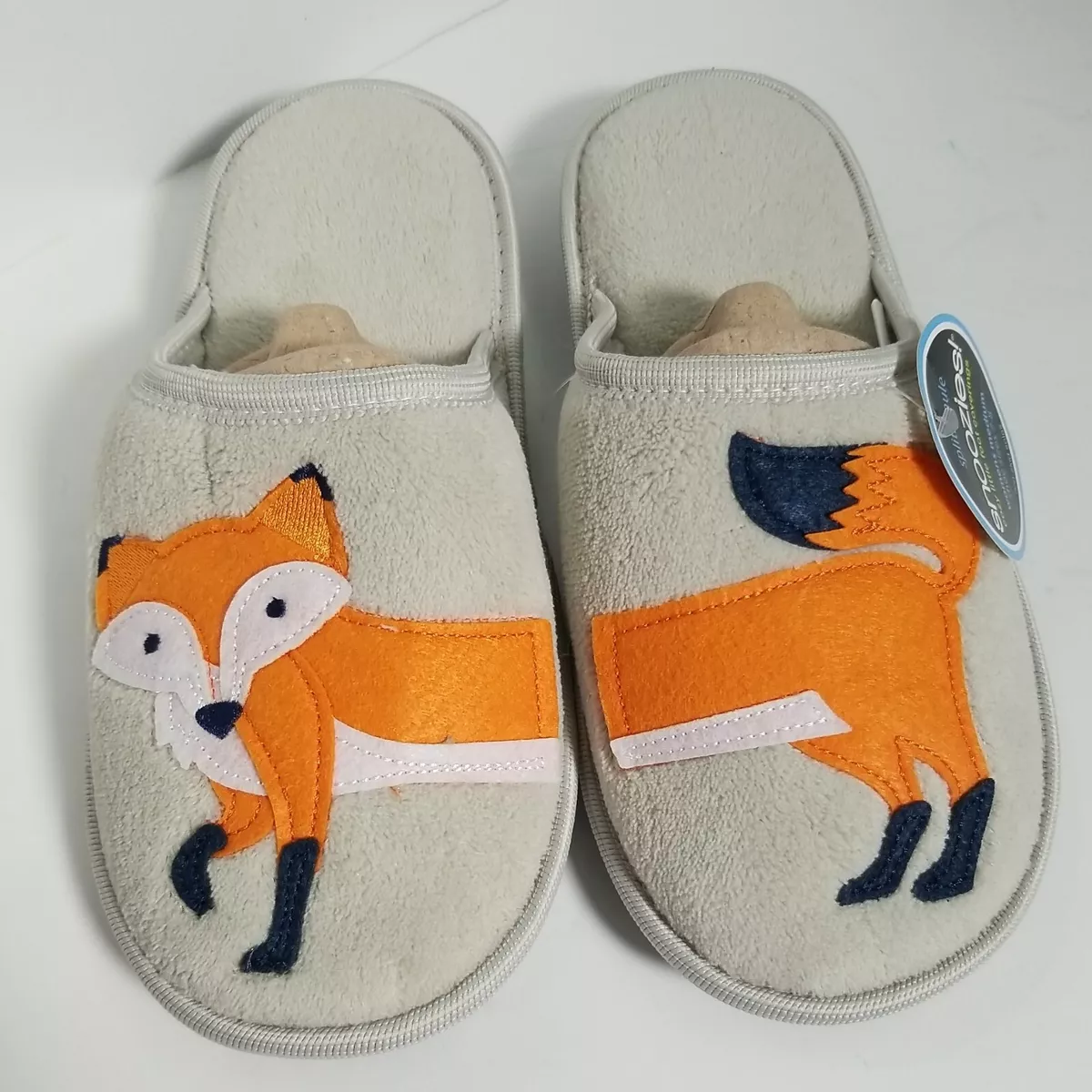 Women s New Snoozies Splitz Mule Fox Theme Slippers Sz 7 8 eBay