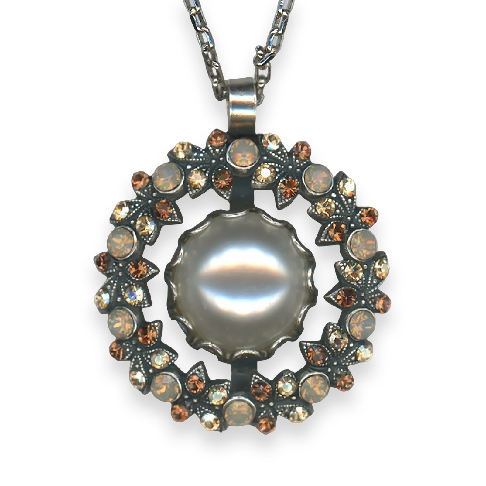Elegant Mariana Necklace with Pearl Topaz and Swarovski Crystals-image