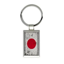 Gift Keychain : Japan Flag Retro Artistic Japanese Expat Country