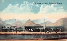 Grey Mountain Western Railroad Railway Train Midwest Wild West Vtg Postcard A34