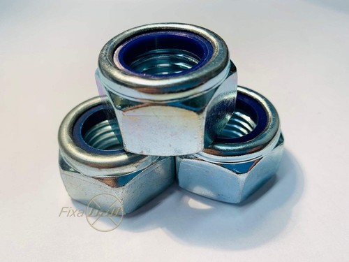 M4 M5 M6 M8 M10 M12 M14 M16 M18 M20 M24 Nyloc Nuts BZP P Type - Picture 3 of 15