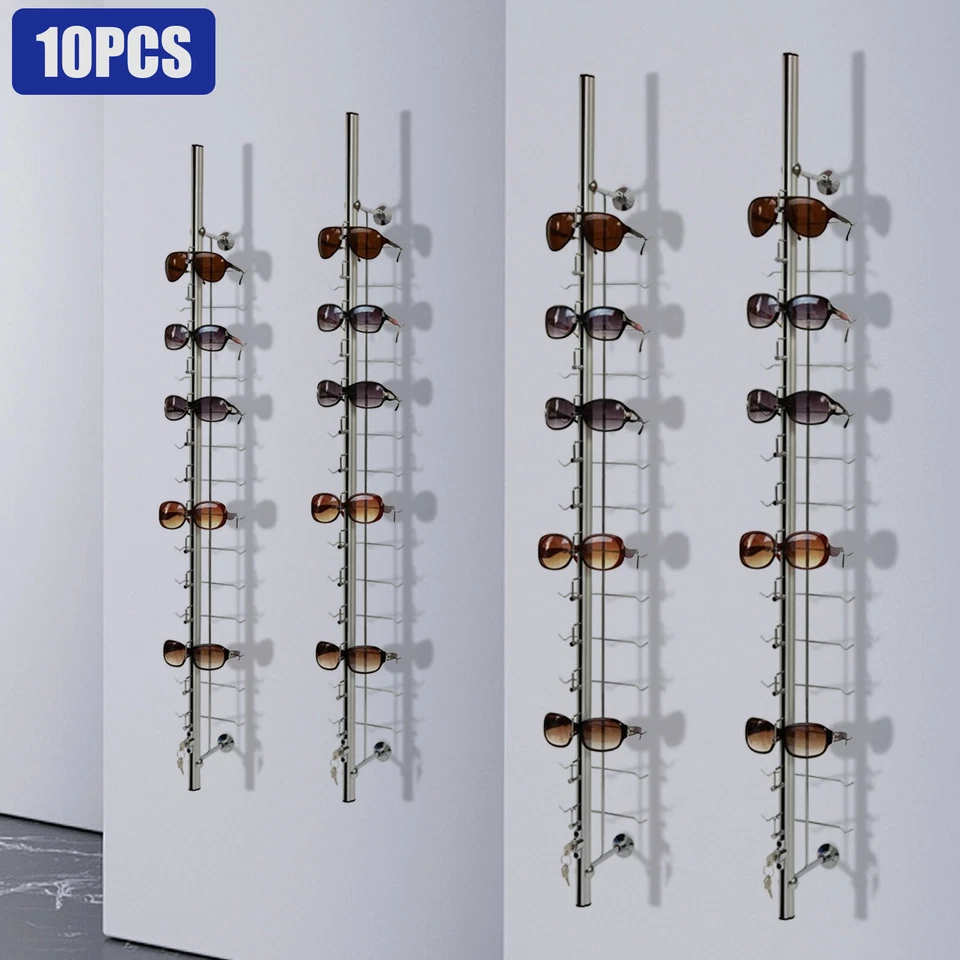 10PCS Optical Frames Display Rod With Lock Sunglasses Eyeglasses Storage Stand - Image 3 of 4