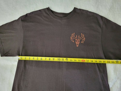 Buck Wear Men's T-Shirt Brown W/ American Flag Background Deer Hunter Awesome XL - Picture 5 of 11