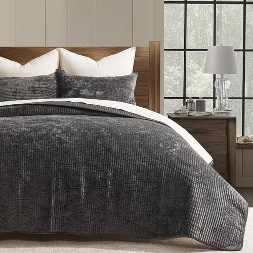 Set Trapunta Velluto Queen Size, Lussuoso Set di Biancheria da Letto in Velluto Morbido, Vel Leggero - Foto 1 di 9