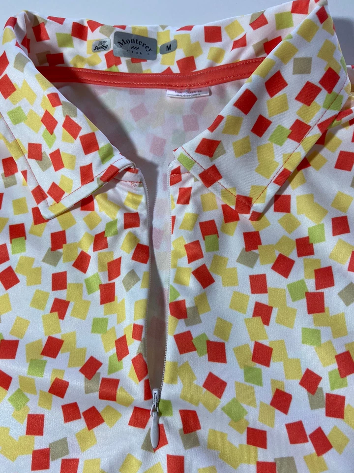 Monterey Club Dry Swing Womens M Sleeveless Polo Collar Orange Sherbet 1/4 Zip - Изображение 4 из 4