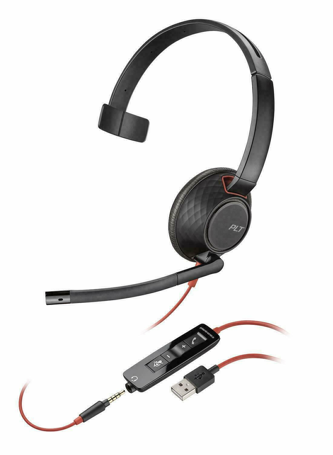 Plantronics - 207577-03 Blackwire C5210 Headset - Mono - USB Tipo A - Cableado - 20 Hz - 20 kHz - Sobre la cabeza - Monoaural - Supraaural - Micrófono con cancelación de ruido