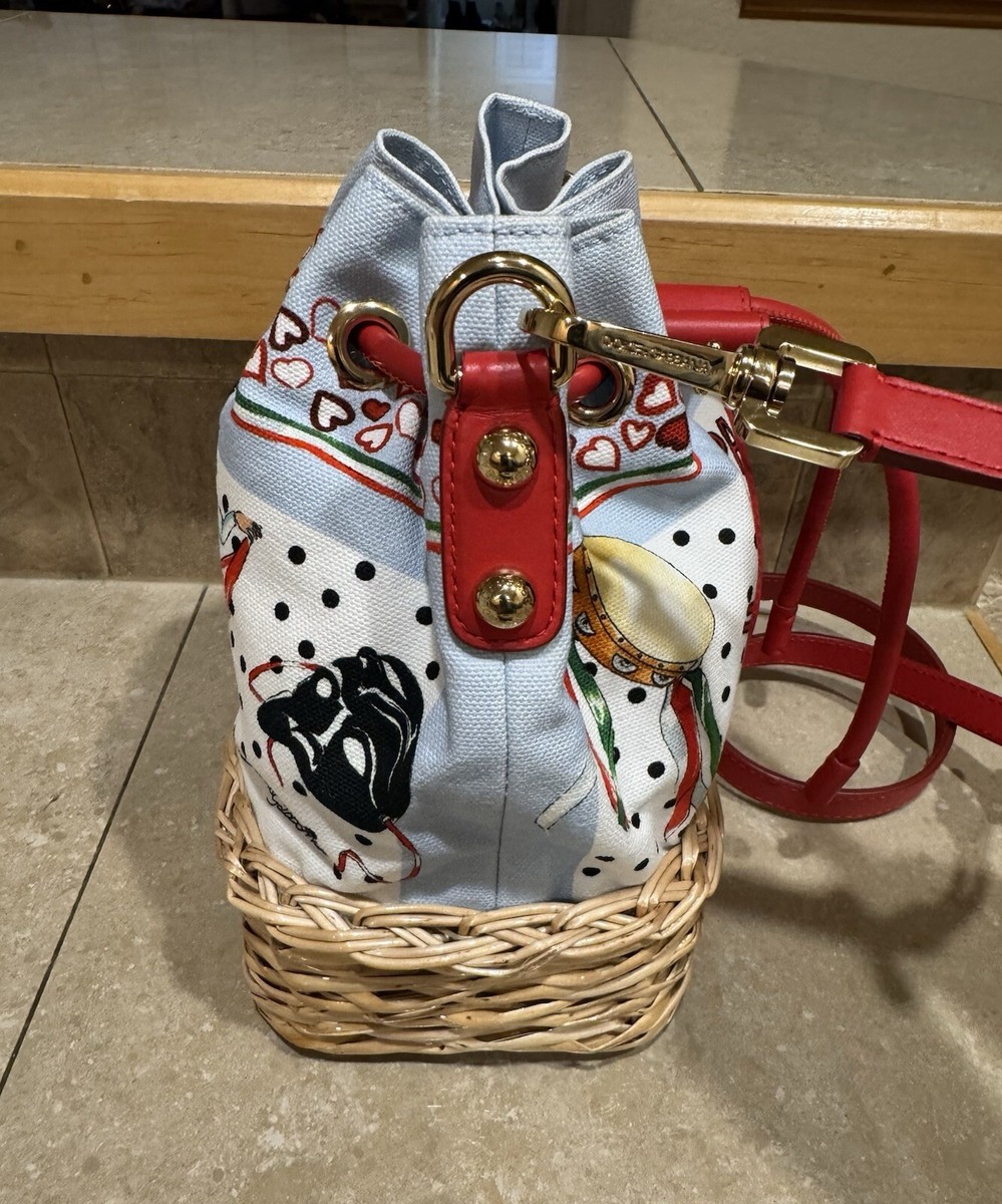 DOLCE&GABBANA ドルガバ かごバッグ NEW Dolce & Gabbana D&G Secchiello Midollino Italian Wicker