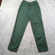 Vintages 80s Sostanza Jeans Womens 26 Green Tapered High Rise Denim Made in USA