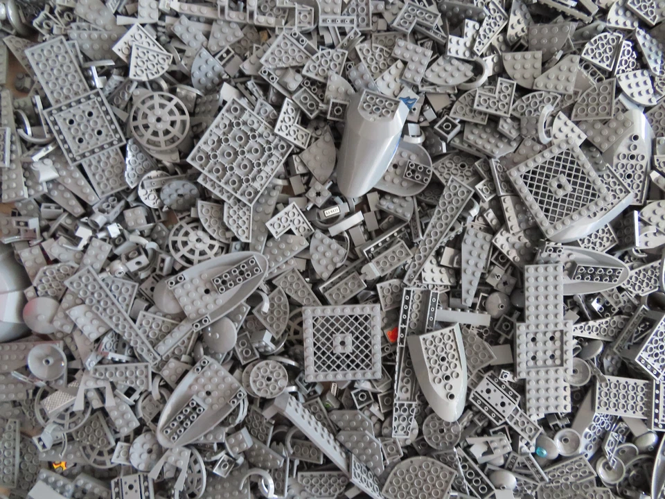 Lego 1 KG Kilo Fahrzeug Flugzeug modifizierte Teile Steine etc. neu dunkelgrau - Bild 4 von 4