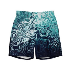 All-Over Print Recycled Swim Trunks Digital Waves
