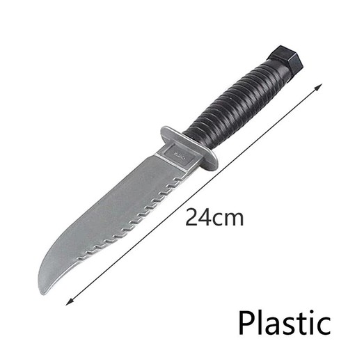 Bendy Fake DAGGER SURVIVAL KNIFE Plastic Weapon Hunter Cosplay LARP Costume Prop - Picture 2 of 5