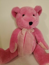 Pink Glitter Teddy Bear Plush Stuffed Animal Toy Shiny 11" Sitting Soft