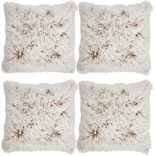 Image of x 4 Cushion Covers Faux Fur Super Soft Cuddly 43x43cm Long Pile