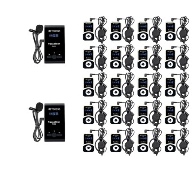 T130 Wireless Tour Guide System 2 Transmitter 20 Receiver For School Court Tour