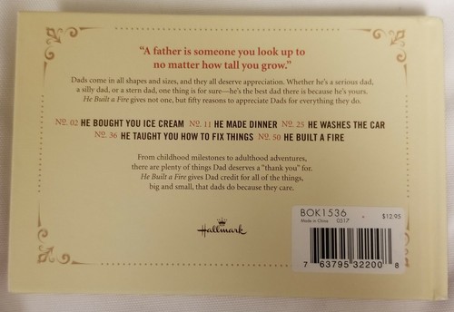 Hallmark Gift Books - He Built A Fire - 50 Reasons To Appreciate Dad - Picture 2 of 2