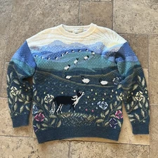 VTG Blarney Woolen Mills S-M Mens Sweater 100% Merino Wool Ireland Sheepdog Ram