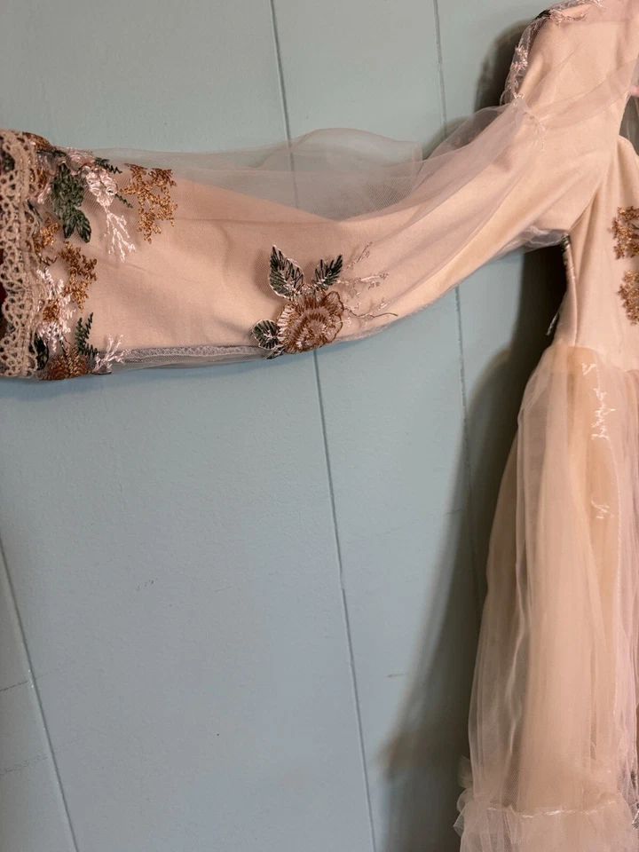 Flower Embroidered Lace Dress 6Y Mia Belle Girls - Image 3 of 4