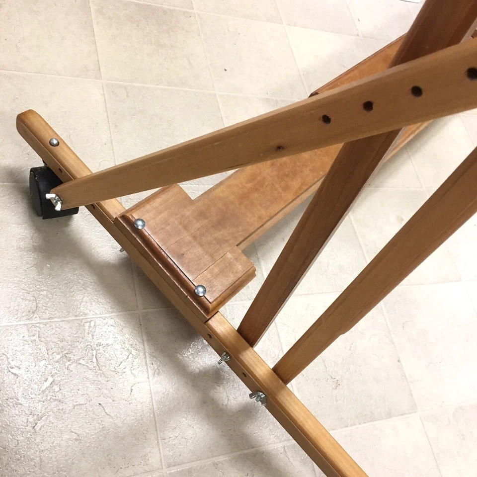 Deluxe Wood Rolling Floor Scroll Frame Needlework Quilt Embroidery Cross Stitch - Image 4 of 4