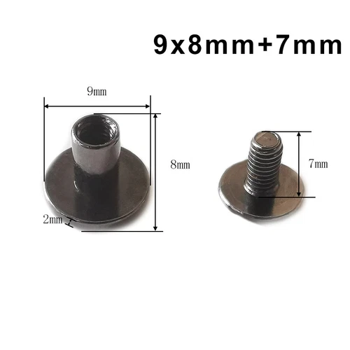 Massive Messing Schraubnieten Flachkopf Leder Basteln für robuste Taschen Bücher - Picture 14 of 14