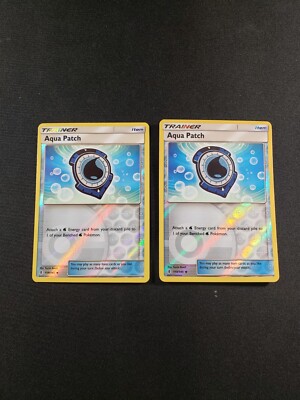 2x 2017 Light Play LP Pokemon Aqua Patch Guardians Rising 119/145 Reverse