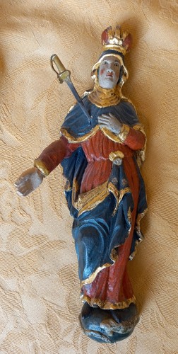 Mater Dolorosa, imagen de gracia Maria Steinbach, madera, hacia 1850, 23 cm, figura de santo - Imagen 9 de 17