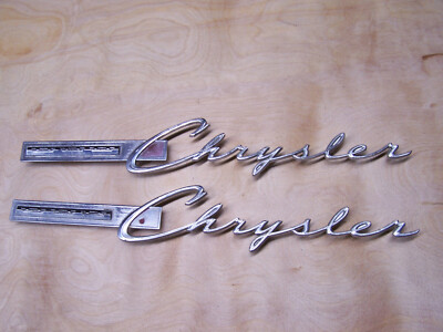 MOPAR 1965 CHRYSLER 1/4 QUARTER PANEL SCRIPT EMBLEMS BADGES NEWPORT 65 ...