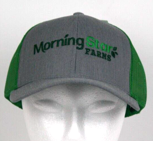 Cappello berretto adulto Morning Star Farms verde erica strutturato maglia camionista NUOVO - Foto 2 di 6