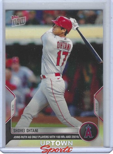 Shohei Ohtani - 2022 Topps Now Card 176 - Joins Ruth with 100 hrs & 250 K's