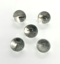 25mm Ice Clear w Bubbles 1' Glass Shooter Marbles New for 2020  Pack of 5