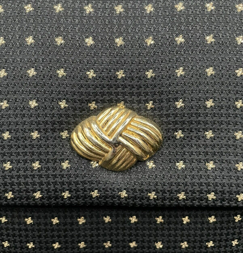 Whiting and Davis Black Box Evening Purse Gold Accents - Picture 8 of 13